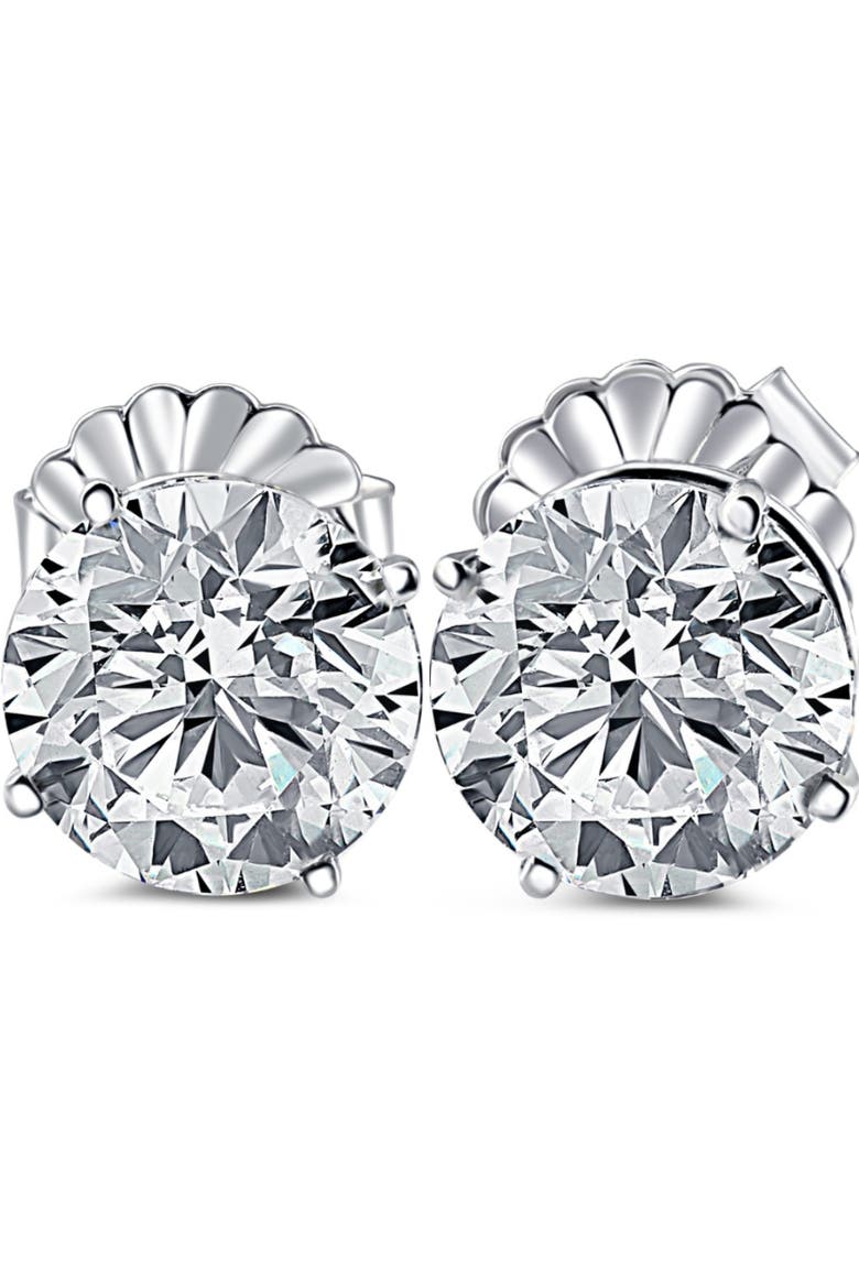 12Ct Certified Lab Grown Diamond Studs in 14k Gold, Main, color, 14k White Gold