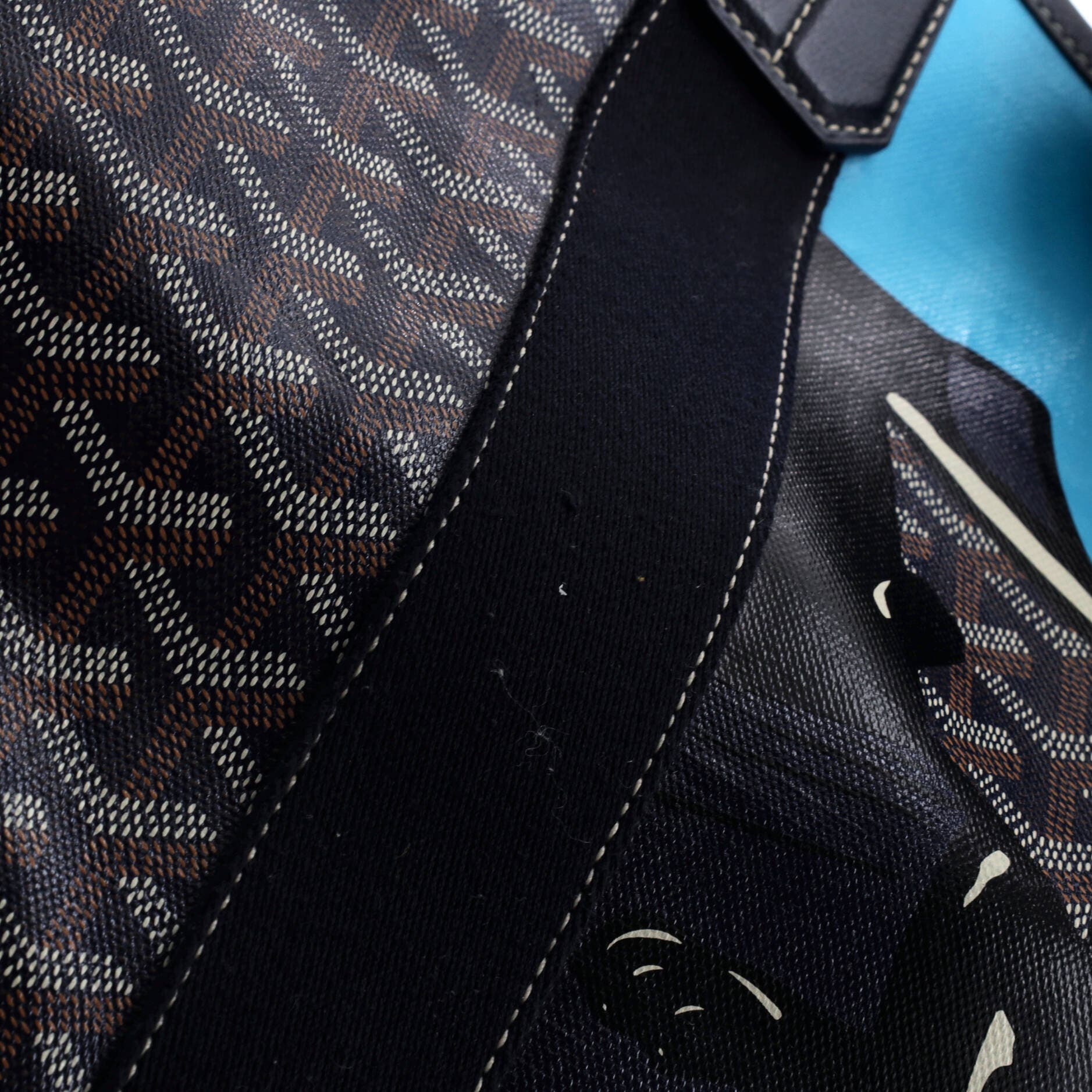 Pre-Owned Goyard Villette Tote Printed Coated Canvas MM, Alternate, color, Blue