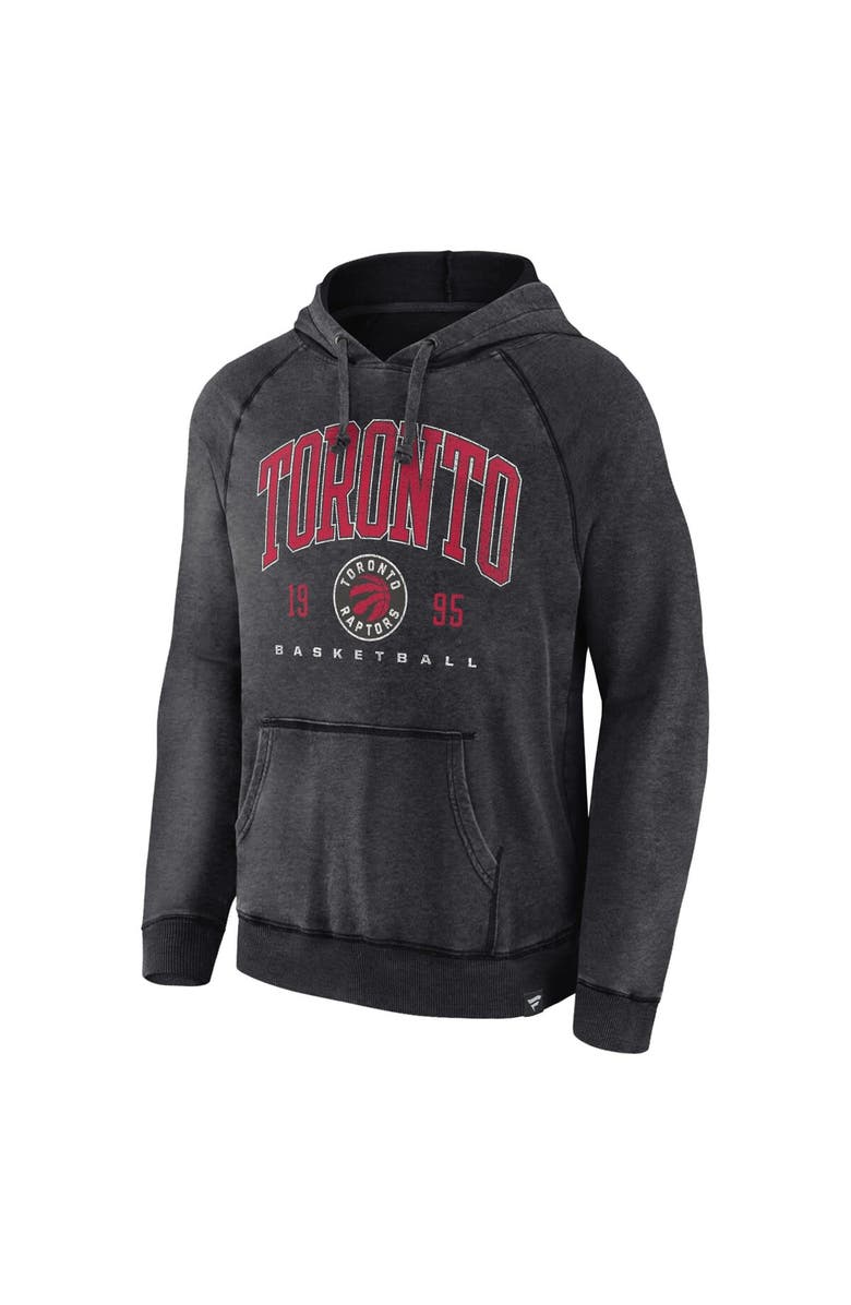 FANATICS Men's Fanatics Branded Heather Charcoal Toronto Raptors Foul Trouble Snow Wash Raglan Pullover Hoodie, Alternate, color, Heather Charcoal