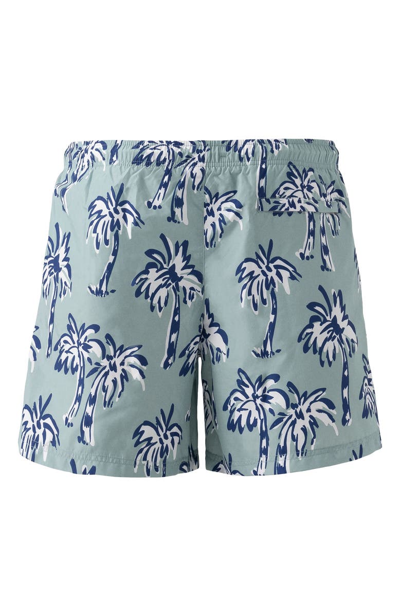 Eton Palm Tree Swim Trunks, Alternate, color, Medium Green