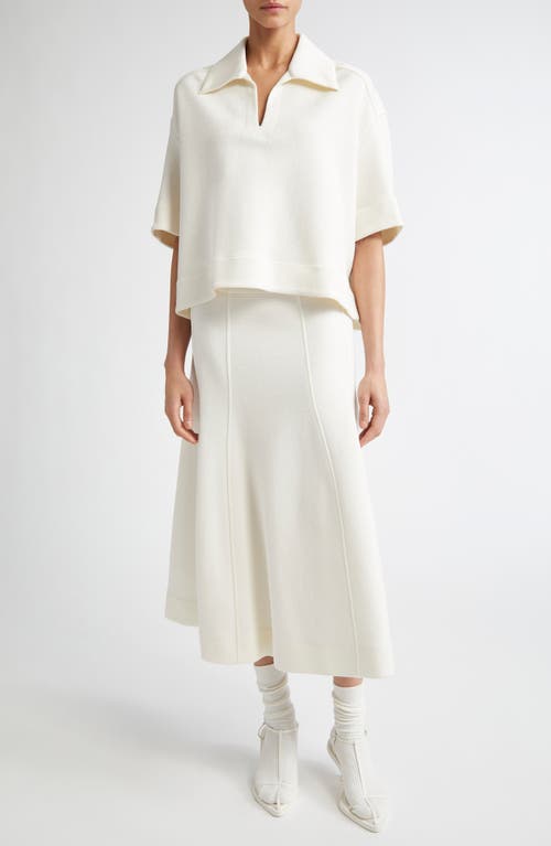 Jil Sander Boxy Textured Polo In Latte