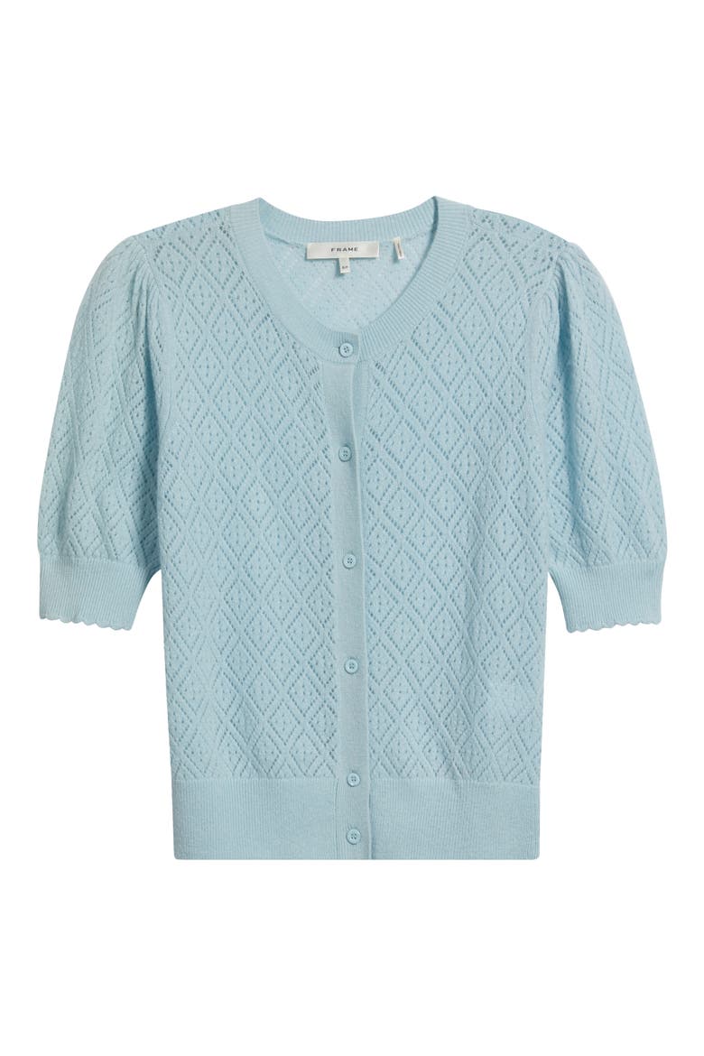 The Short Sleeve Cashmere Cardigan, Alternate, color, SKY BLUE