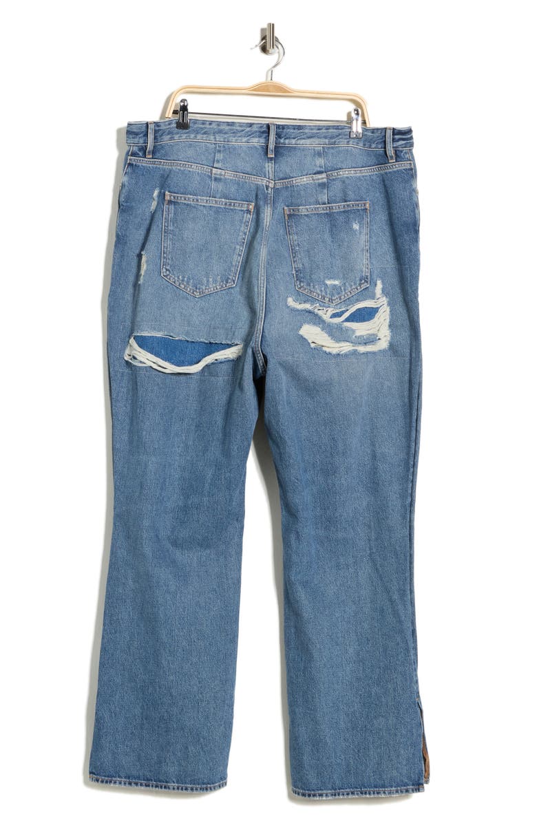 Good American The Khlo Distressed Straight Leg Jeans, Alternate, color, Indigo1067