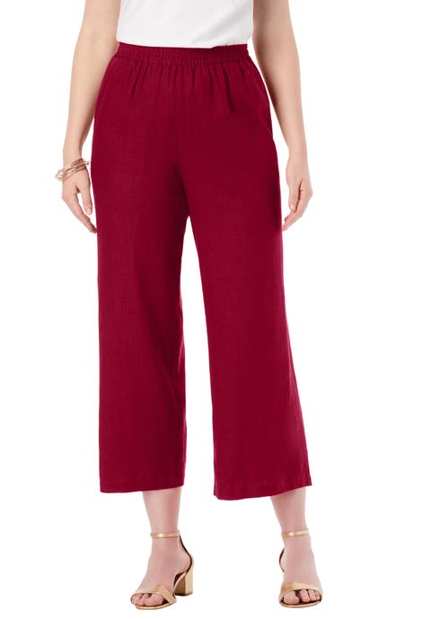 Wide Leg Linen Crop Pant (Plus Available)