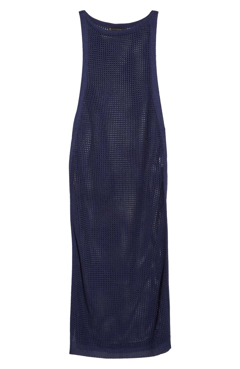 ViX Paula Hermanny Hanna Sheer Cover-Up Midi Dress, Alternate, color, Blue