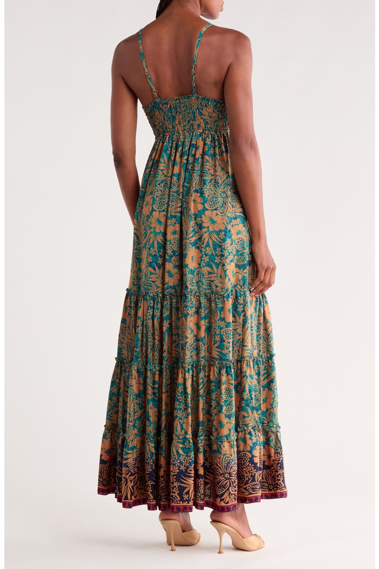Tiered Maxi Dress, Alternate, color, BLUE/ GOLD