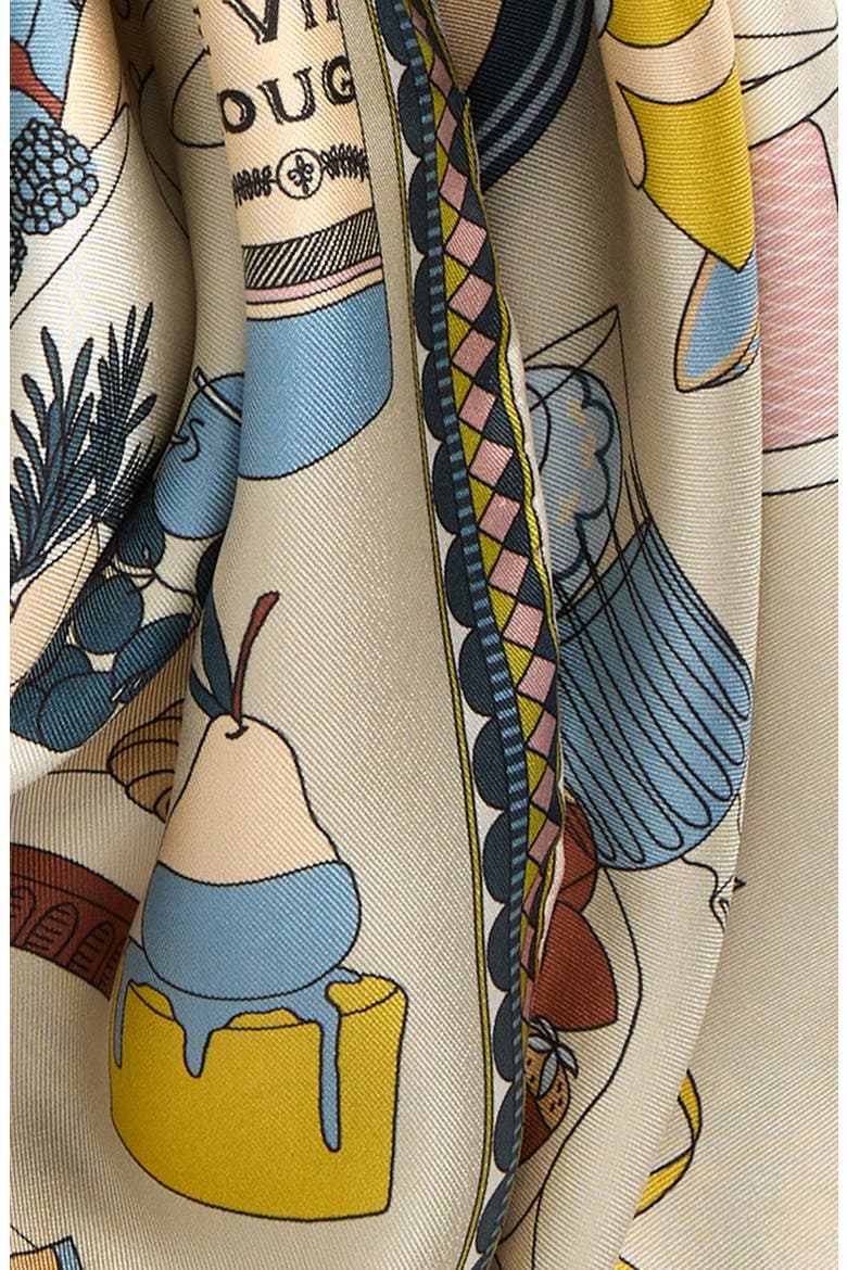 The Banquet Series Square Silk Scarf, Alternate, color, PEBBLE