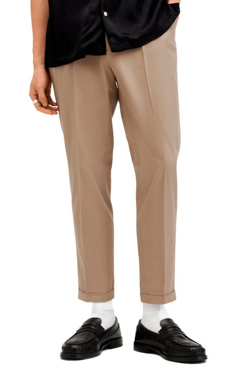 Tallis Pleated Cotton & Wool Trousers