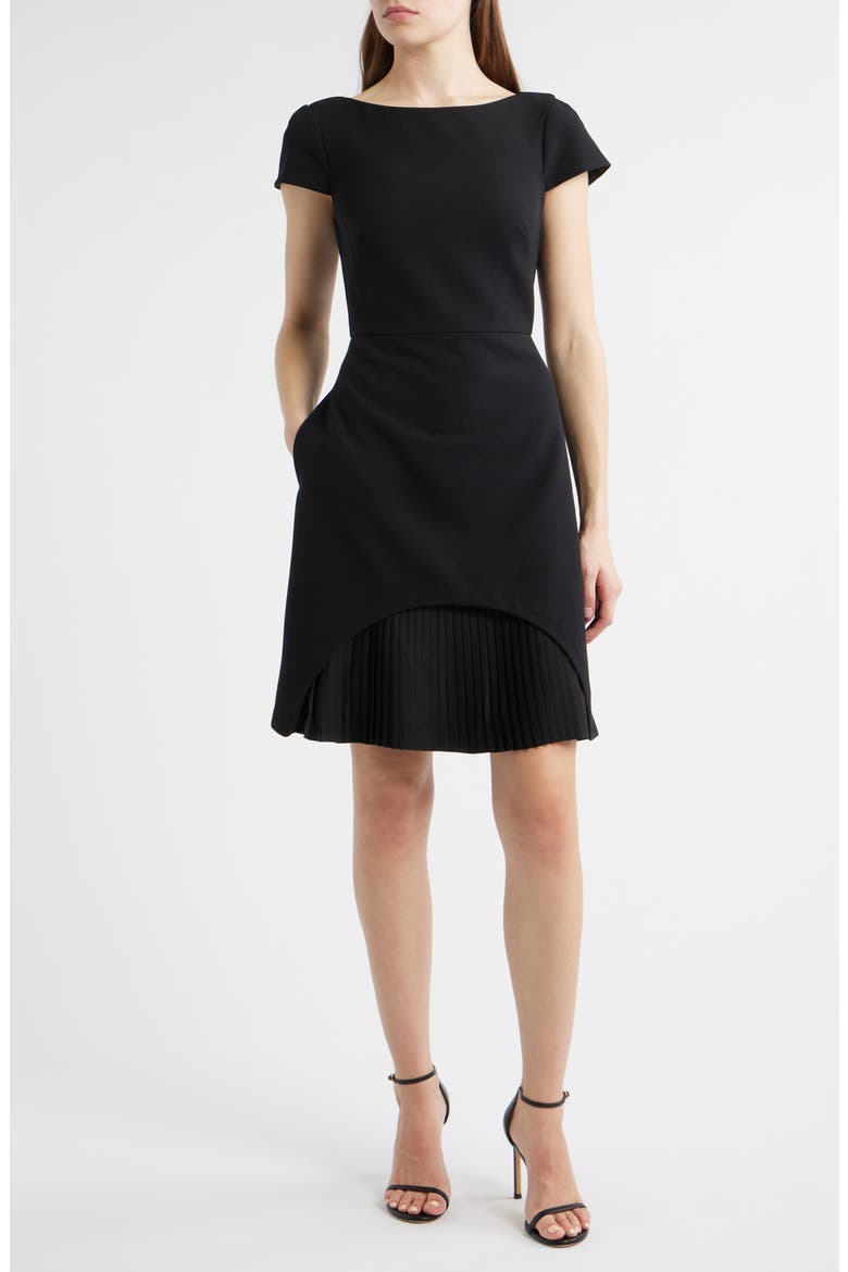 Stretch Crepe Cocktail Dress, Main, color, BLACK