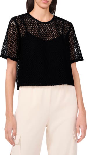 Geometric Openwork T-Shirt