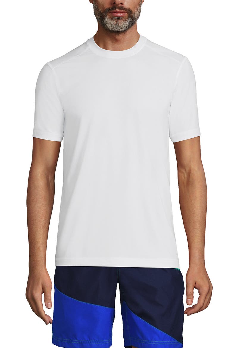 Short Sleeve Swim Tee Rash Guard, Main, color, White