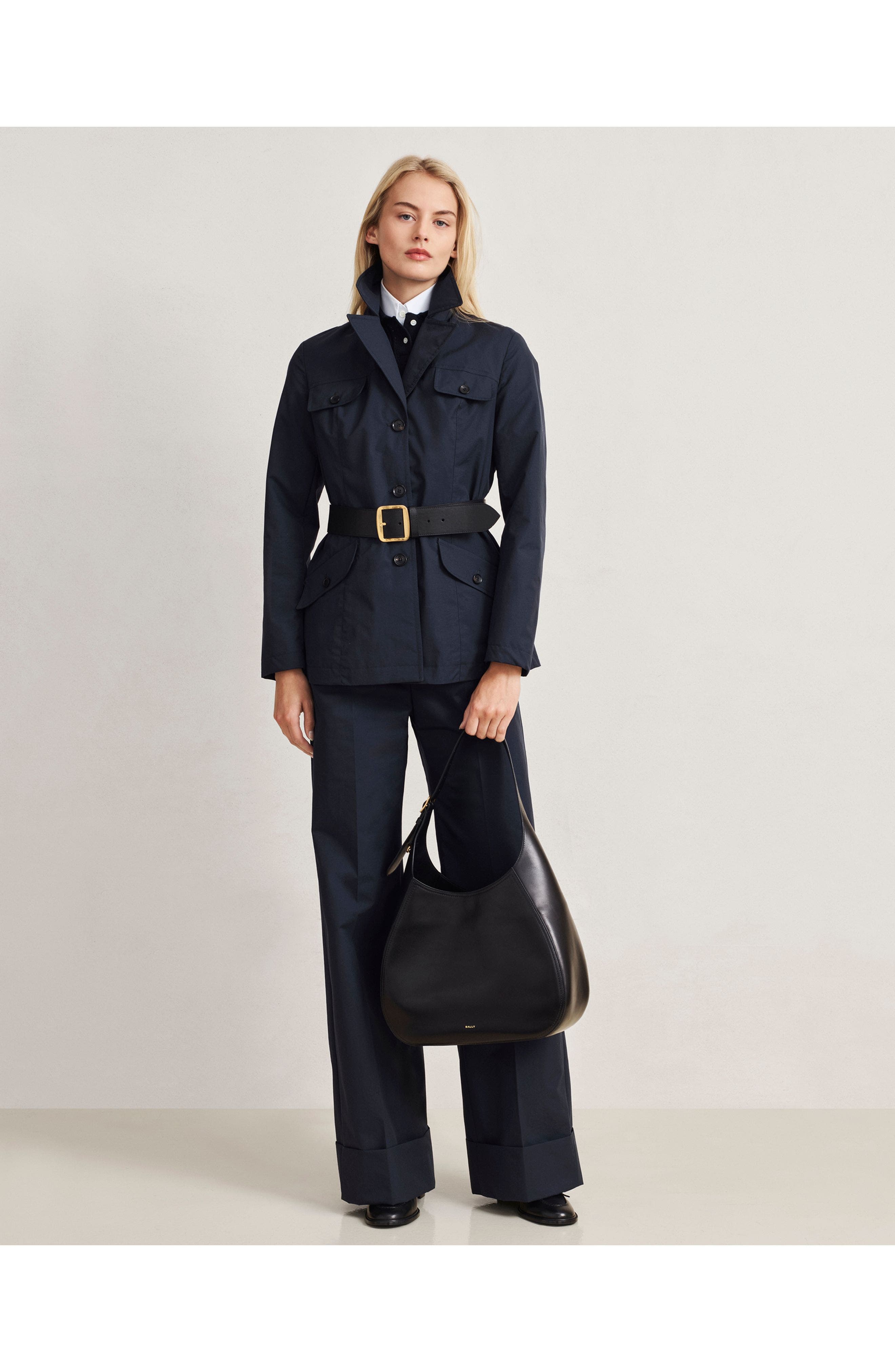 Bally Althea Hobo Bag in Leather, Alternate, color, Black