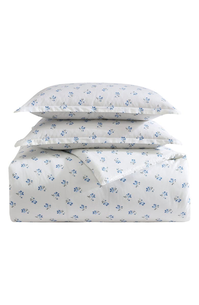 STONE COTTAGE Sketchy Ditsy Cotton Percale Comforter & Sham Set, Main, color, Lt-Pastel Blue