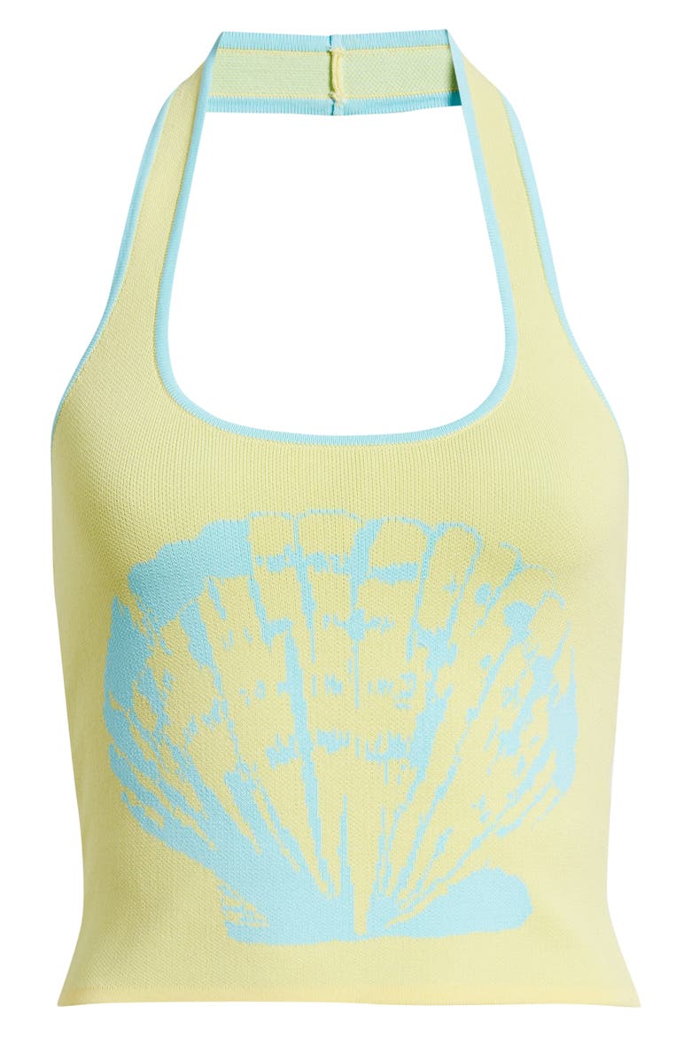 Shell Knit Halter Tank Top, Alternate, color, SUNSHELL