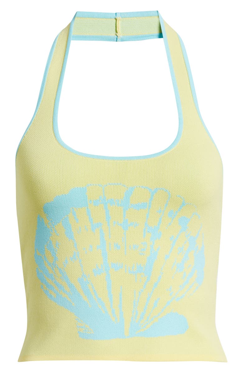 Kulani Kinis Shell Knit Halter Tank Top, Alternate, color, Sunshell