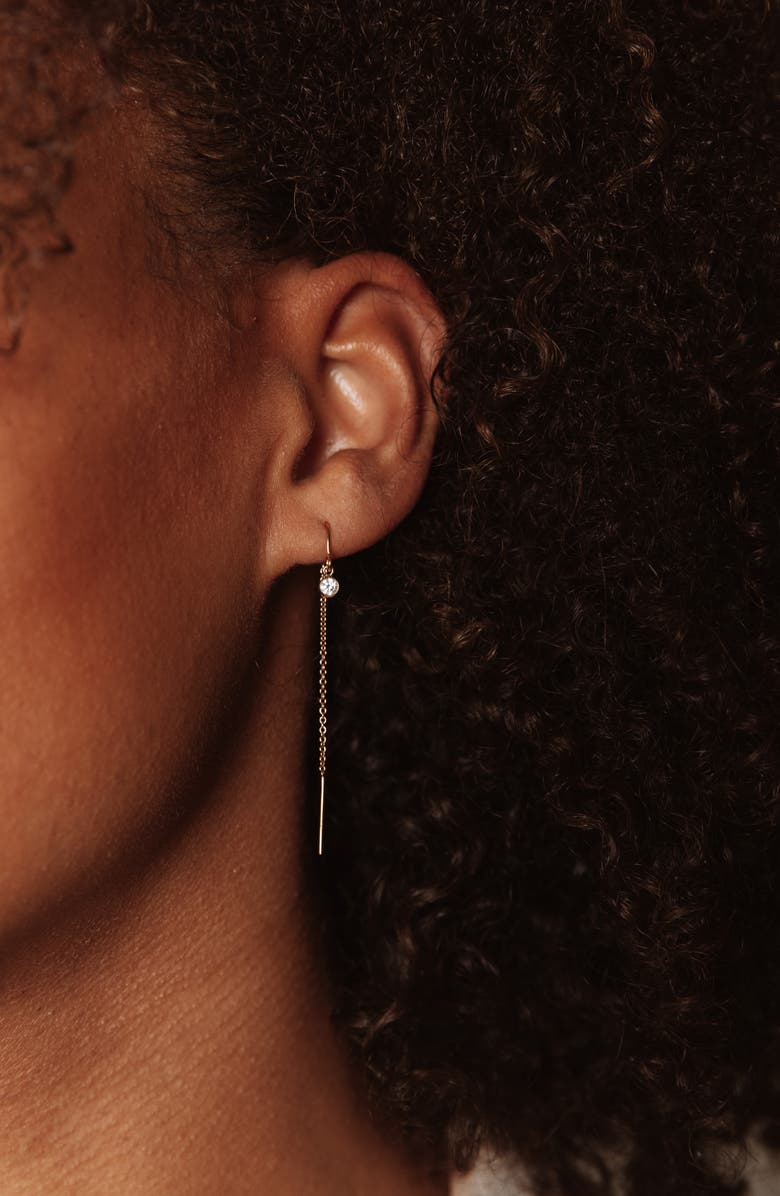 Set & Stones Kenzie Cubic Zirconia Threader Earrings, Alternate, color, Gold