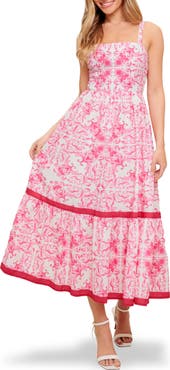 FLYING TOMATO Tiered Hem Midi Dress