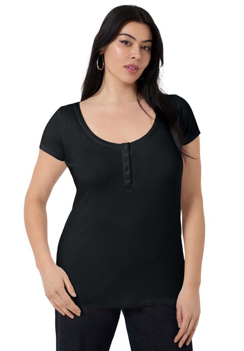Ribbed Henley Top