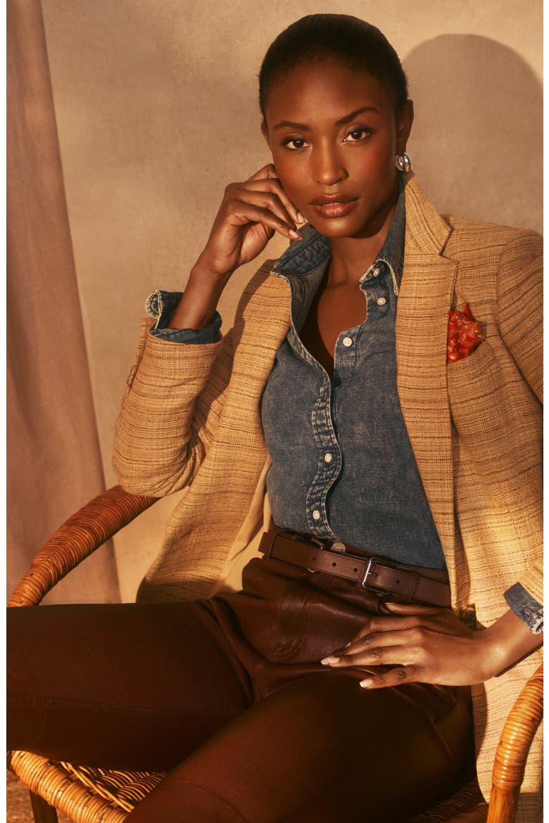 Tweed Blazer, Alternate, color, NEW TAN/ BROWN MULTI