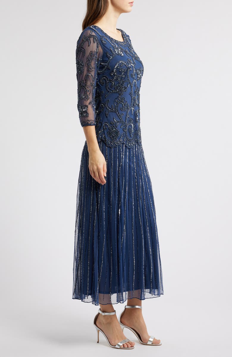 Pisarro Nights Beaded Chiffon Mock Two-Piece Dress, Alternate, color, 