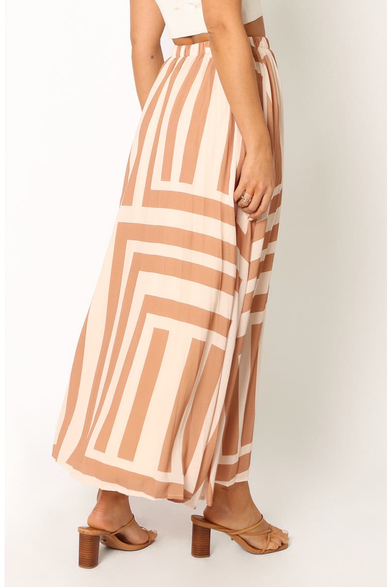 Elke Pleated Maxi Skirt, Alternate, color, TAN