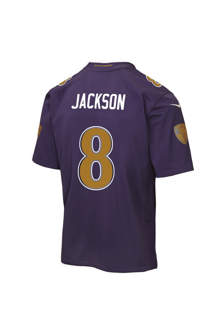 Youth Nike Lamar Jackson Purple Baltimore Ravens Alternate 2 Game Jersey, Alternate, color, Purple