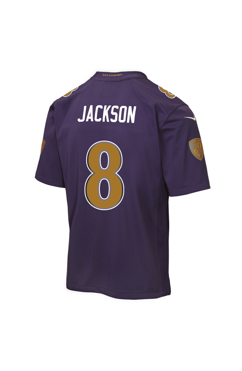 Nike Youth Nike Lamar Jackson Purple Baltimore Ravens Alternate 2 Game Jersey, Alternate, color, Purple