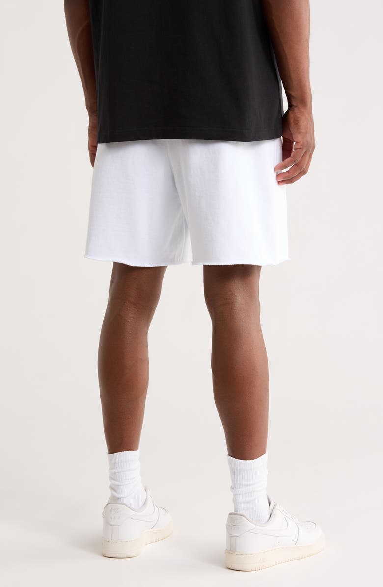 PURPLE BRAND Signature Midweight Fleece Sweat Shorts, Alternate, color, White
