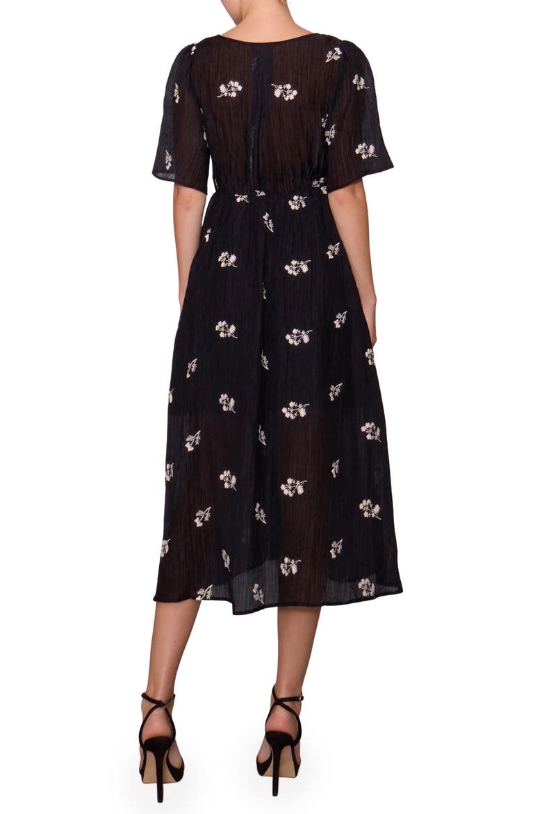 Floral Embroidered Detail Woven Dress, Alternate, color, BLACK FLORAL