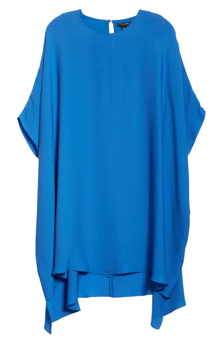 St. John Collection Draped Silk Georgette Dress, Alternate, color, 