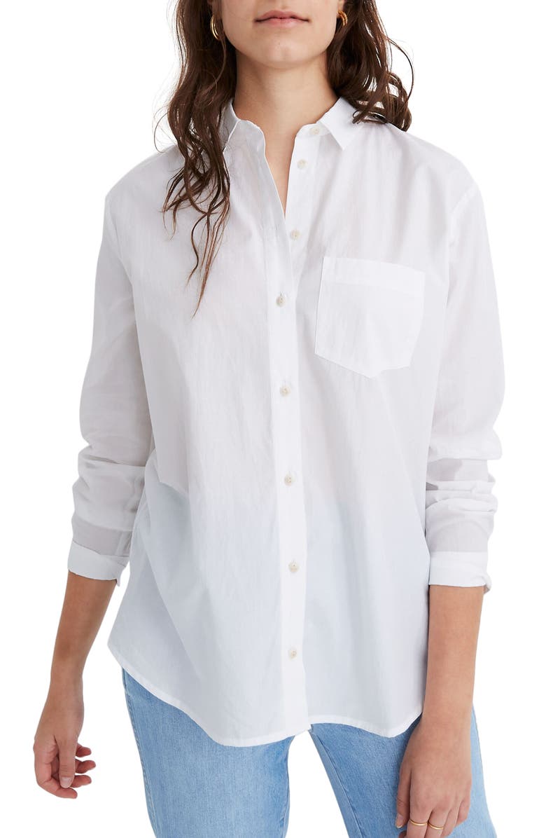 Madewell Oversize Poplin Ex-Boyfriend Shirt, Main, color,