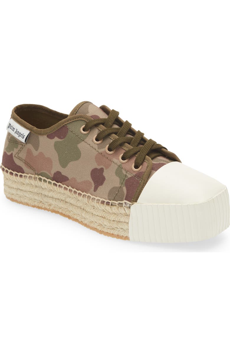 Palm Angels Camo Espadrille Platform Sneaker, Main, color,