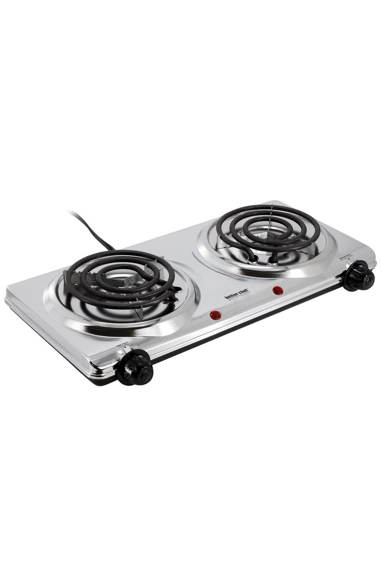 1500 W Dual Element Electric Countertop Range, Main, color, Silver