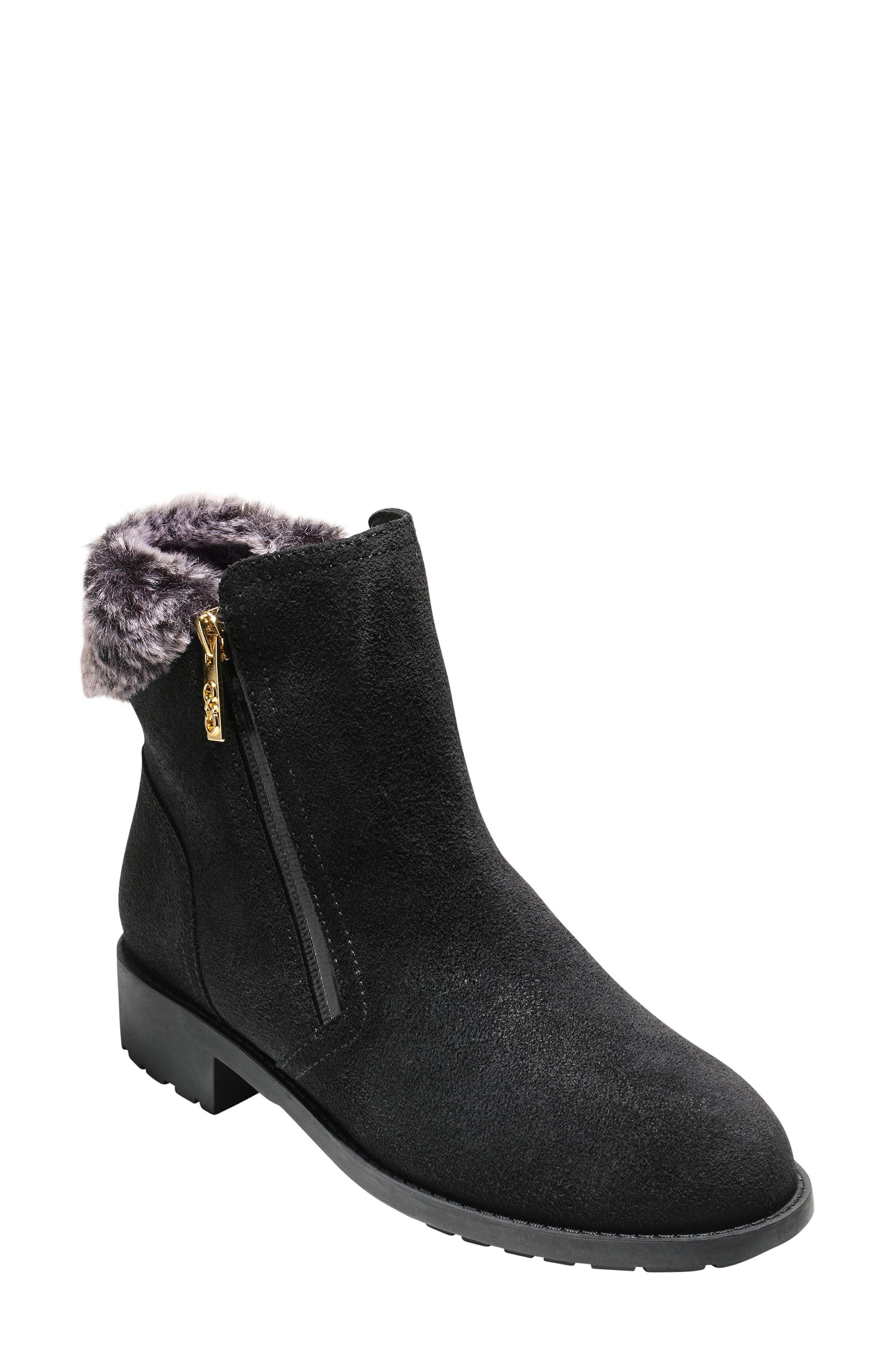 Cole Haan Quinney Waterproof Bootie with Faux Shearling Trim, Alternate, color, 