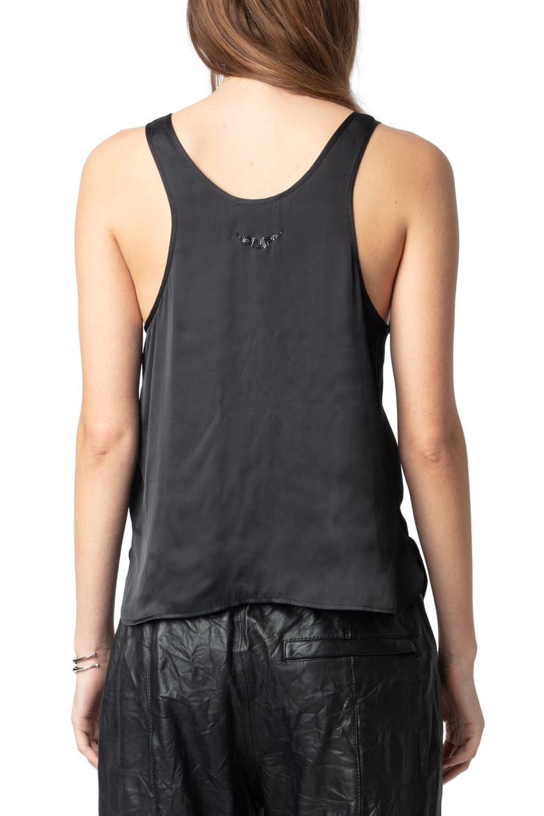 Tarys Satin Tank, Alternate, color, BLACK