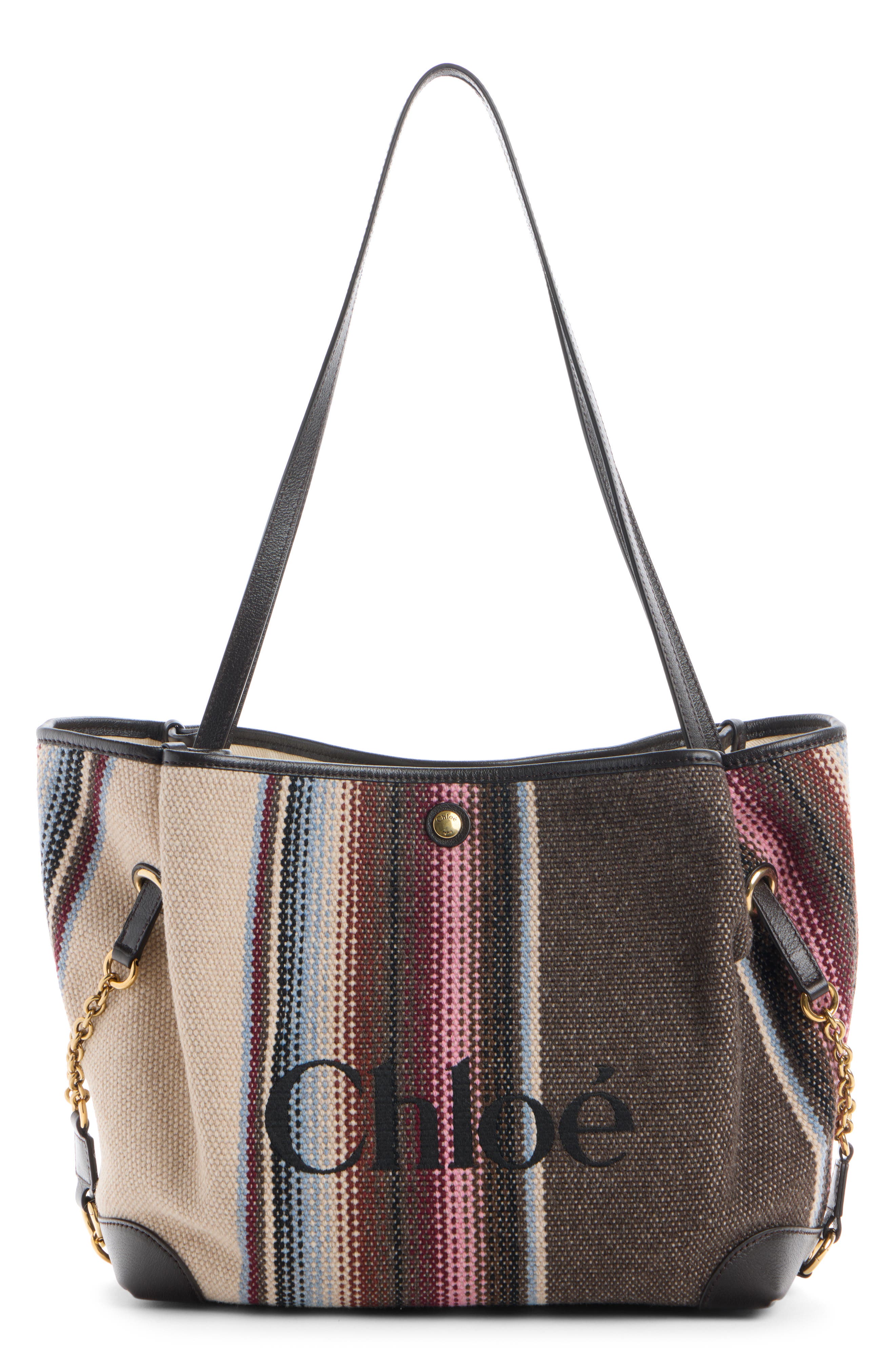 Clover Large Stripe Wool Blend Tote, Main, color, KOHL BROWN