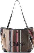 Chloé Clover Large Stripe Wool Blend Tote