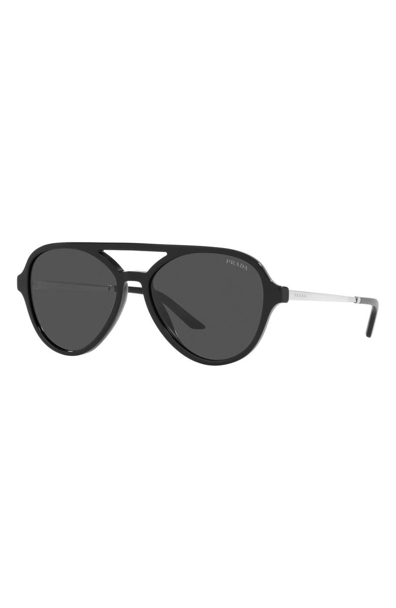 Prada 57mm Aviator Sunglasses, Alternate, color, 
