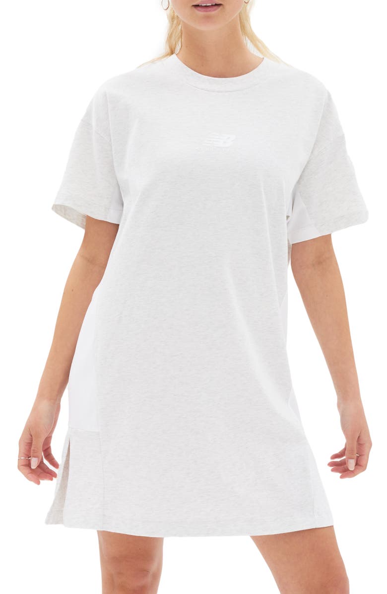 New Balance Athletics Cotton T-Shirt Dress, Main, color, Sea Salt