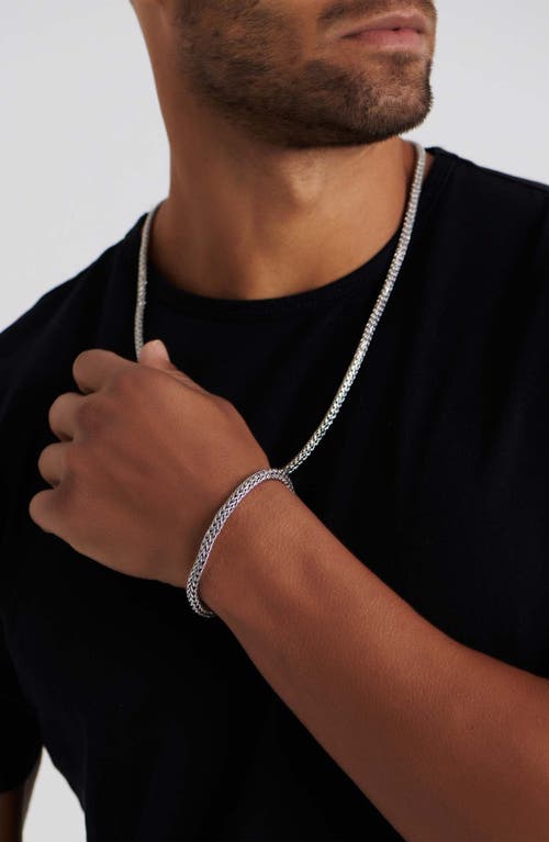Devata Gender Inclusive Sterling Silver Dragon Bone Round 5mm Chain Bracelet In Silver