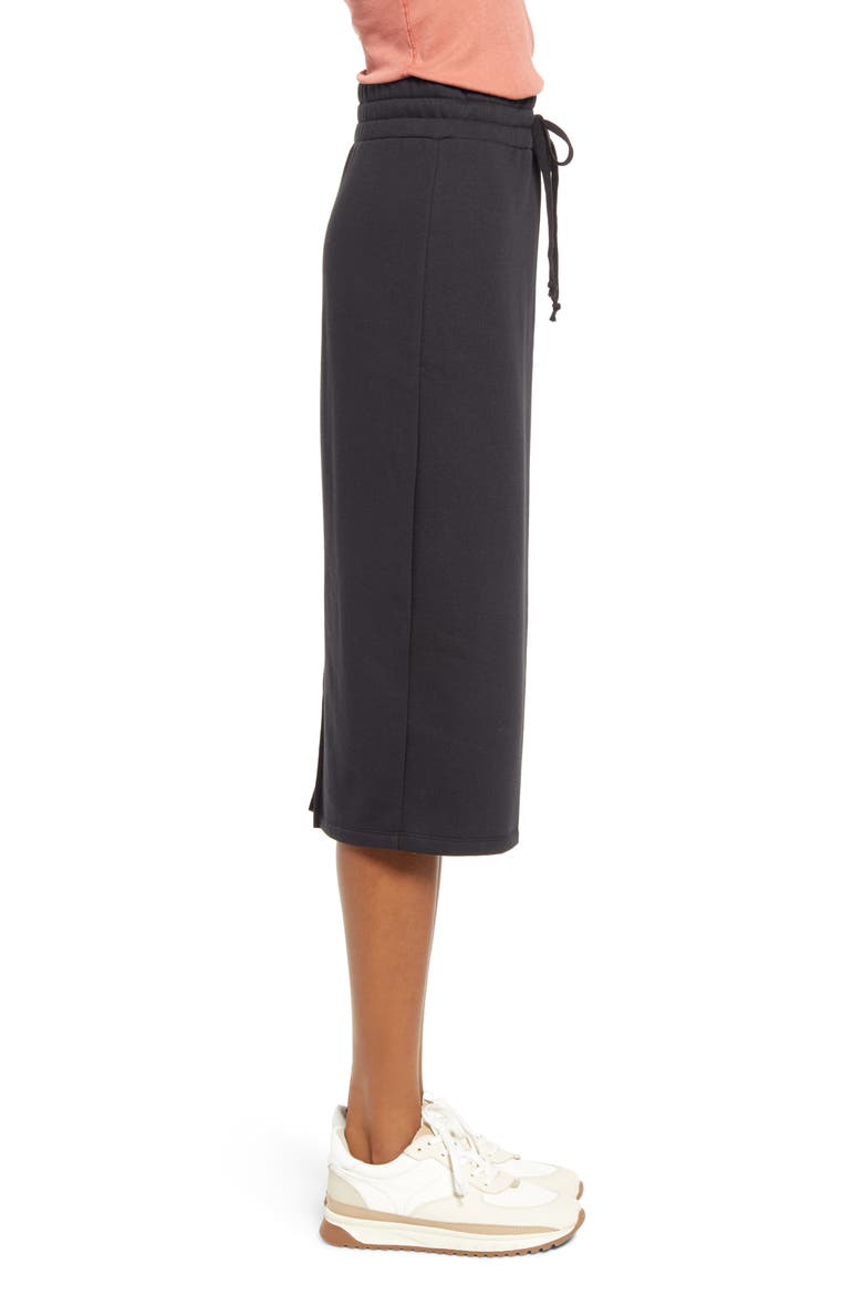 Drawstring Waist Knit Skirt, Alternate, color, BLACK