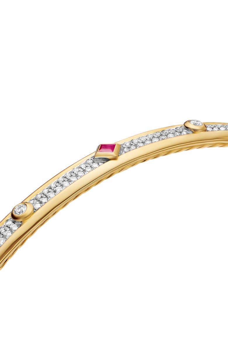 David Yurman Modern Renaissance Diamond & Ruby Bangle, Alternate, color, 