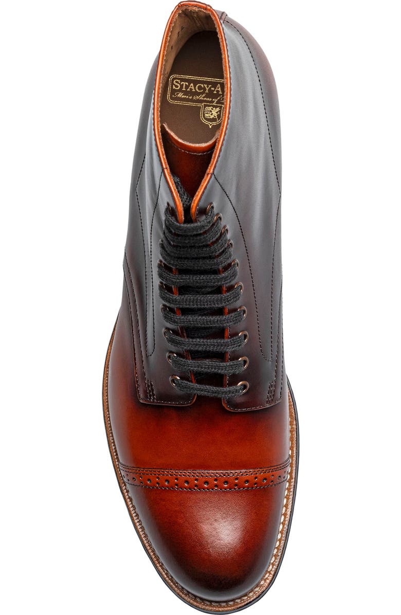 Stacy Adams Madison Cap Toe Lace Up Boot, Alternate, color, Cognac