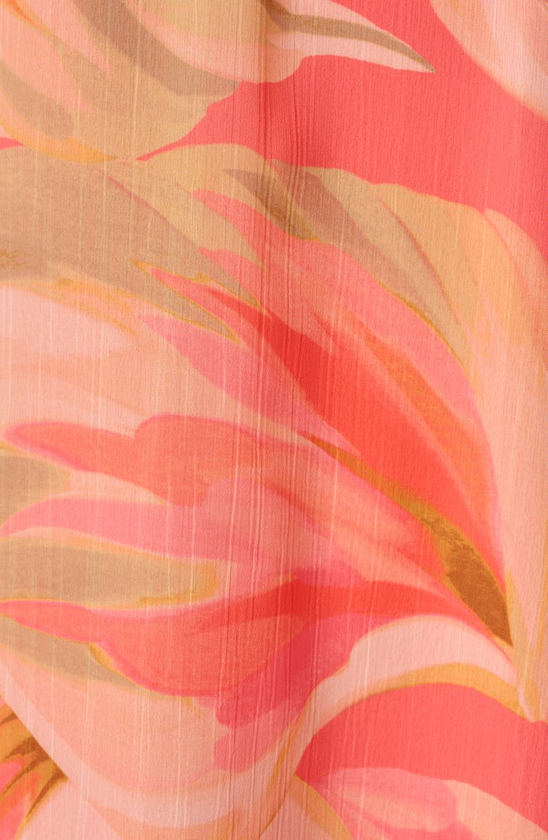 Adrianna Papell Floral Print Halter Trapeze Dress, Alternate, color, Coral Multi