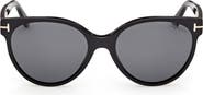 TOM FORD Tallulah 56mm Polarized Round Sunglasses