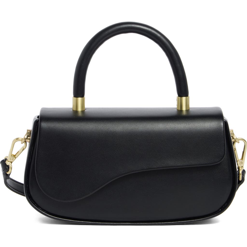 Bcbg Asymmetric Flap Top Handle Bag In Black