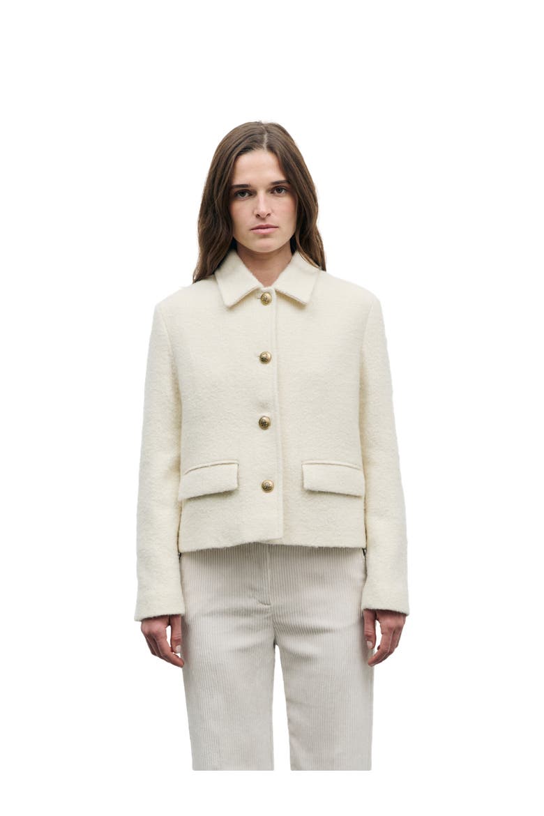 Judit Cropped Tweed Jacket, Main, color, Ecru