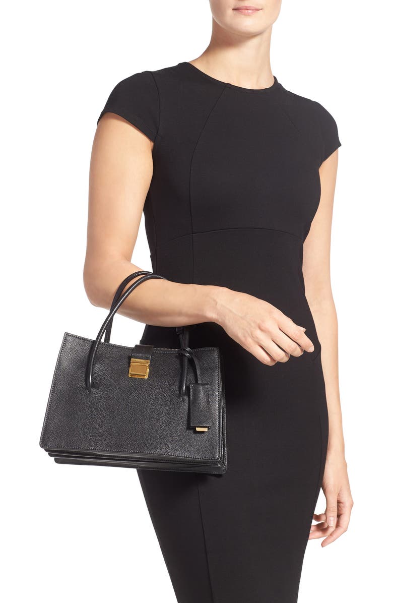 Miu Miu 'Small Madras' Goatskin Leather Satchel, Alternate, color,