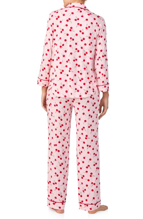 Kate Spade New York Printed Long Sleeve Pajama Set In Pink Print