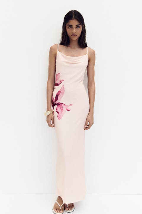 Cowl-neck Strappy Dress